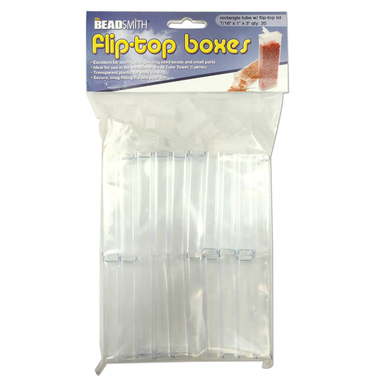 The Beadsmith® 3" Flip Top Rectangle Storage Boxes, 20ct.